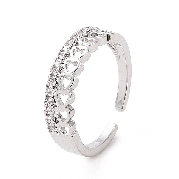PandaHall Clear Cubic Zirconia Hollow Out Heart Open Cuff Ring, Brass Jewelry for Women, Platinum, Inner Diameter: 16mm Brass+Cubic Zirconia...
PandaHall Clear Cubic Zirconia Hollow Out Heart Open Cuff Ring, Brass Jewelry for Women, Platinum, Inner Diameter: 16mm Brass+Cubic Zirconia...
