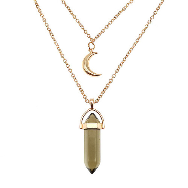 PandaHall Dyed Natural Jasper Cone Pendant Double Layer Necklace, with Moon Charms, 19.69 inch(50cm) Jasper Cone
PandaHall Dyed Natural Jasper Cone Pendant Double Layer Necklace, with Moon Charms, 19.69 inch(50cm) Jasper Cone