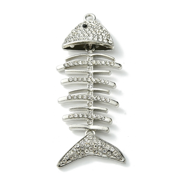 PandaHall Alloy Rhinestone Pendant, Fishbone Charm, Platinum, 77x29.5x8mm, Hole: 2.7mm Alloy+Rhinestone Fish
PandaHall Alloy Rhinestone Pendant, Fishbone Charm, Platinum, 77x29.5x8mm, Hole: 2.7mm Alloy+Rhinestone Fish
