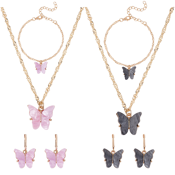 PandaHall ANATTASOUL Plastic Butterfly Pendant Necklace & Bracelet & Dangle Leverback Earrings, Golden Alloy Jewelry Set for Women, Mixed..., Multicolor
PandaHall ANATTASOUL Plastic Butterfly Pendant Necklace & Bracelet & Dangle Leverback Earrings, Golden Alloy Jewelry Set for Women, Mixed..., Multicolor