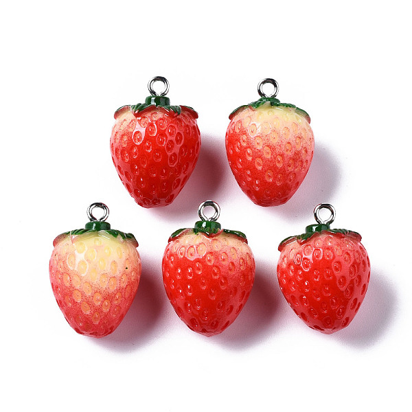 PandaHall Opaque Resin Pendants, with Platinum Tone Iron Loop, Strawberry, Red, 23~24x16mm, Hole: 2mm Iron+Resin Fruit Red
PandaHall Opaque Resin Pendants, with Platinum Tone Iron Loop, Strawberry, Red, 23~24x16mm, Hole: 2mm Iron+Resin Fruit Red