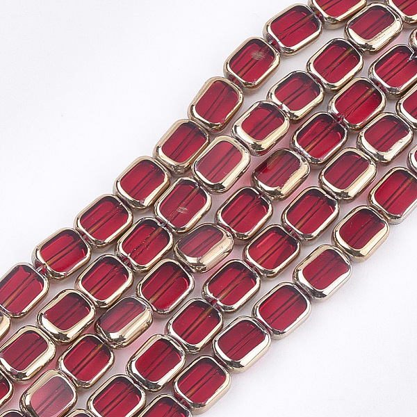 PandaHall Electroplate Glass Beads Strands, Edge Plated, Rectangle, Red, 9.5~10x7.5~8x4mm, Hole: 1mm, about 30pcs/strand, 11.4 inch Glass...
PandaHall Electroplate Glass Beads Strands, Edge Plated, Rectangle, Red, 9.5~10x7.5~8x4mm, Hole: 1mm, about 30pcs/strand, 11.4 inch Glass...