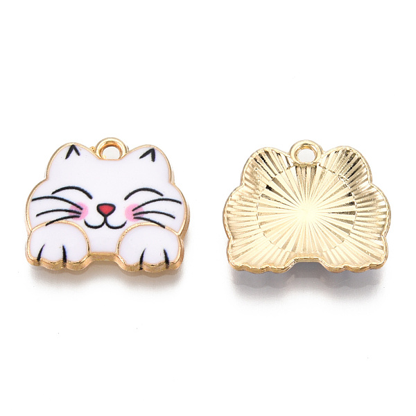 PandaHall Rack Plating Printed Alloy Pendants, Cadmium Free & Nickel Free & Lead Free, Light Gold, Cat, White, 16x18.5x2.5mm, Hole: 1.6mm...
PandaHall Rack Plating Printed Alloy Pendants, Cadmium Free & Nickel Free & Lead Free, Light Gold, Cat, White, 16x18.5x2.5mm, Hole: 1.6mm...