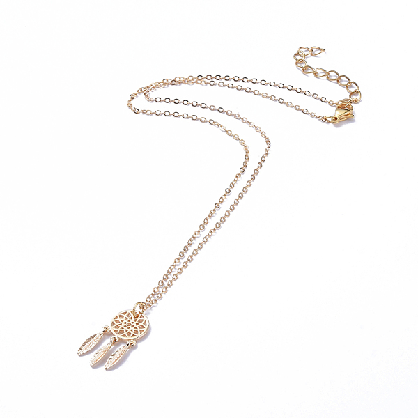 PandaHall Pendant Necklaces, with Brass Pendants and 304 Stainless Steel Lobster Claw Clasps, Woven Net/Web with Feather, Golden, 16.14 inch...
PandaHall Pendant Necklaces, with Brass Pendants and 304 Stainless Steel Lobster Claw Clasps, Woven Net/Web with Feather, Golden, 16.14 inch...