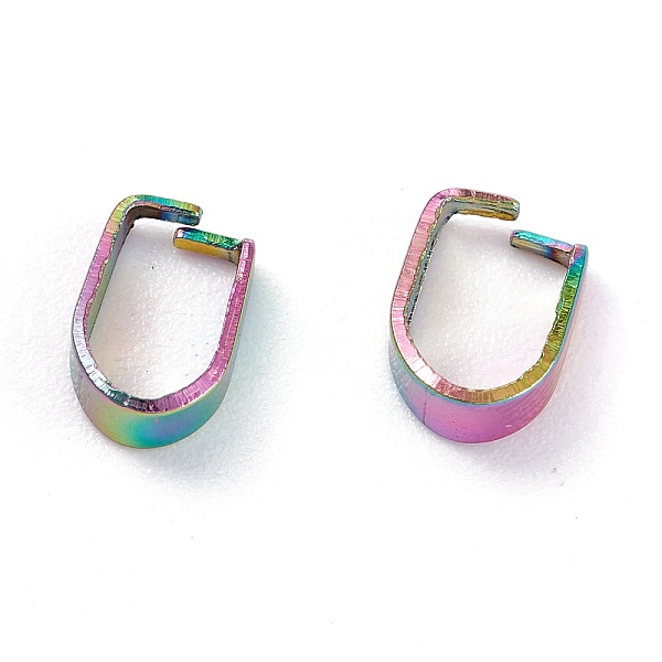 PandaHall Ion Plating(IP) 304 Stainless Steel Snap on Bails, Rainbow Color, 8x5.5x3mm, Inner: 7x4mm 304 Stainless Steel
PandaHall Ion Plating(IP) 304 Stainless Steel Snap on Bails, Rainbow Color, 8x5.5x3mm, Inner: 7x4mm 304 Stainless Steel