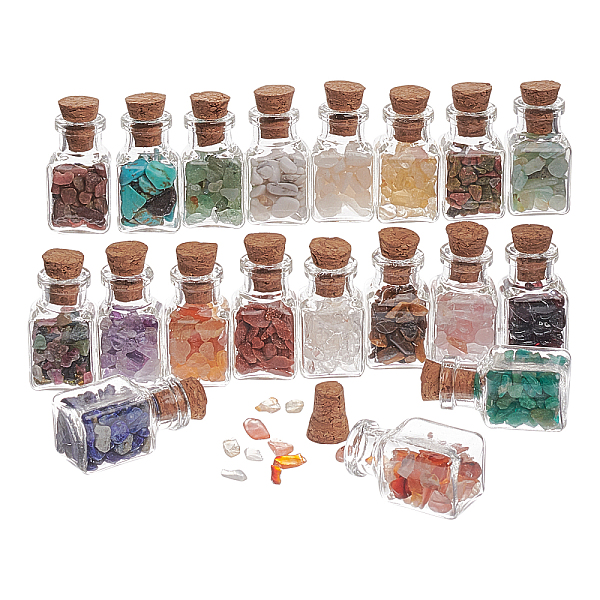 PandaHall 19Pcs Various Gemstone No Hole Chips in Bottles, with 1PC Empty Glass Bottles, 2~8x2~4mm, 19 colors, 3.5g/color, 66.5g Mixed Stone...
PandaHall 19Pcs Various Gemstone No Hole Chips in Bottles, with 1PC Empty Glass Bottles, 2~8x2~4mm, 19 colors, 3.5g/color, 66.5g Mixed Stone...