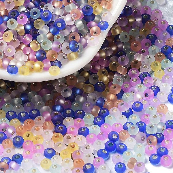 PandaHall 8/0 Glass Seed Beads, Frosted, Silver Lined, Round, Colorful, 3x2mm, Hole: 1mm Glass
PandaHall 8/0 Glass Seed Beads, Frosted, Silver Lined, Round, Colorful, 3x2mm, Hole: 1mm Glass