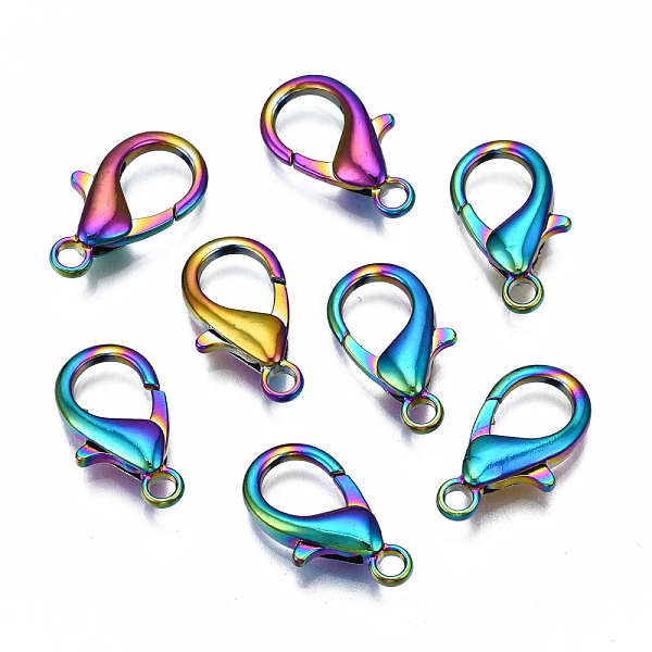 PandaHall Alloy Lobster Claw Clasps, Cadmium Free & Nickel Free & Lead Free, Rainbow Color, 18x10x4mm, Hole: 2mm Alloy Others
PandaHall Alloy Lobster Claw Clasps, Cadmium Free & Nickel Free & Lead Free, Rainbow Color, 18x10x4mm, Hole: 2mm Alloy Others
