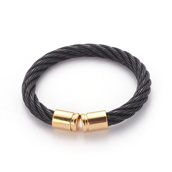 PandaHall 304 Stainless Steel Cuff Bangles, Torque Bangles, Gunmetal & Golden, 2-3/8 inch(6cm) 304 Stainless Steel
PandaHall 304 Stainless Steel Cuff Bangles, Torque Bangles, Gunmetal & Golden, 2-3/8 inch(6cm) 304 Stainless Steel