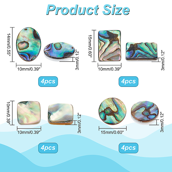 PandaHall BENECREAT 16Pcs 4 Style Natural Abalone Shell Beads, Round Oval Square Paua Shell Beads for Jewelry Making DIY Craft Bead...
PandaHall BENECREAT 16Pcs 4 Style Natural Abalone Shell Beads, Round Oval Square Paua Shell Beads for Jewelry Making DIY Craft Bead...