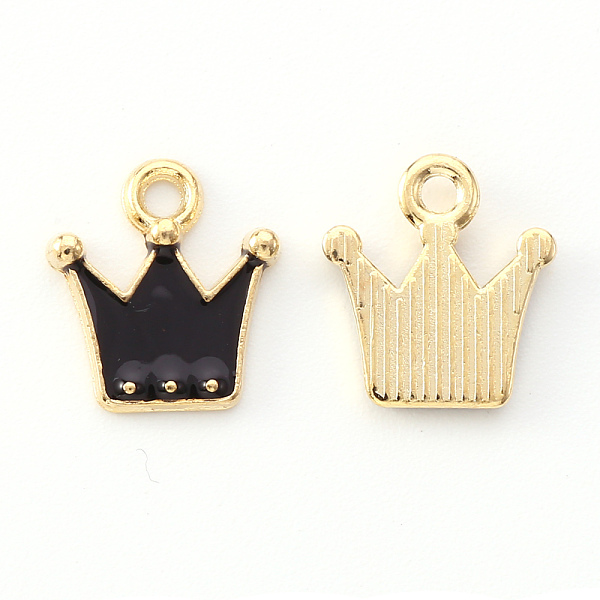 PandaHall Alloy Enamel Charms, Crown, Light Gold, Black, 12x11x2mm, Hole: 1.6mm Alloy+Enamel Crown Black
PandaHall Alloy Enamel Charms, Crown, Light Gold, Black, 12x11x2mm, Hole: 1.6mm Alloy+Enamel Crown Black