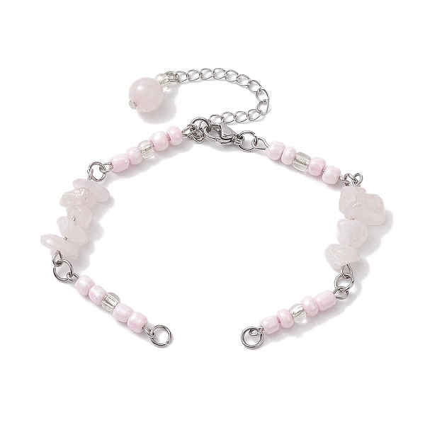 PandaHall Handmade Seed Beads with Natural Rose Quartz Bracelet Making, with 304 Stainless Steel Ends Chains, 7 inch(17.9cm) Rose Quartz
PandaHall Handmade Seed Beads with Natural Rose Quartz Bracelet Making, with 304 Stainless Steel Ends Chains, 7 inch(17.9cm) Rose Quartz