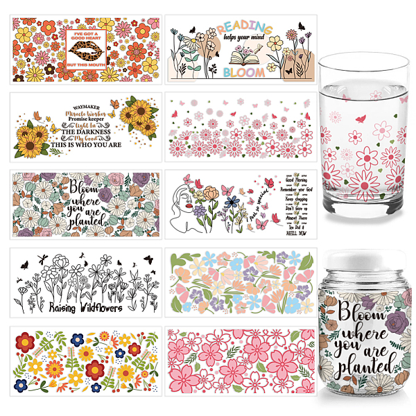 PandaHall PVC DIY Heat Transfer Paper, for UV Sublimation Cup, Flower, 110x240mm, 10 style, 1pc/style, 10pcs/set PVC Flower Multicolor
PandaHall PVC DIY Heat Transfer Paper, for UV Sublimation Cup, Flower, 110x240mm, 10 style, 1pc/style, 10pcs/set PVC Flower Multicolor