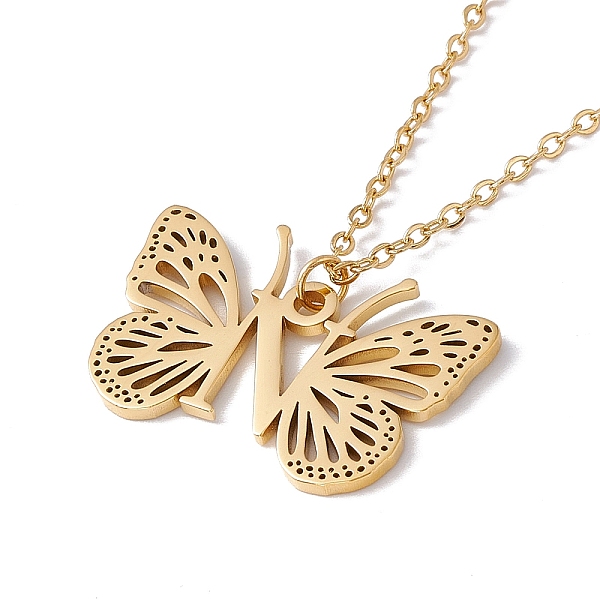 PandaHall Initial Letter with Butterfly Pendant Necklace, Golden 304 Stainless Steel Jewelry for Women, Letter.N, Pendant: 18x27x1mm, 15.55...
PandaHall Initial Letter with Butterfly Pendant Necklace, Golden 304 Stainless Steel Jewelry for Women, Letter.N, Pendant: 18x27x1mm, 15.55...
