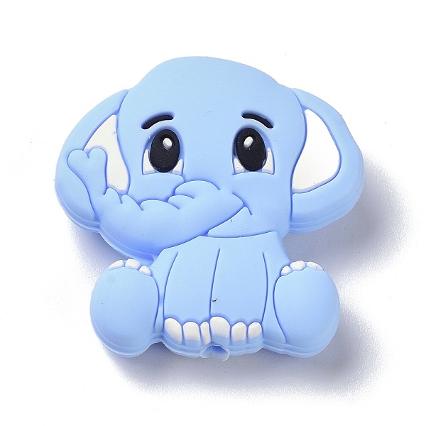 PandaHall Silicone Focal Beads, Elephant, Light Sky Blue, 30x29x9.5mm, Hole: 2.8mm Silicone Elephant
PandaHall Silicone Focal Beads, Elephant, Light Sky Blue, 30x29x9.5mm, Hole: 2.8mm Silicone Elephant