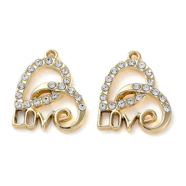 PandaHall Alloy Rhinestone Pendants, Heart with Love Charms, Golden, 18.5x15x3mm, Hole: 1.2mm Alloy+Rhinestone Heart Clear
PandaHall Alloy Rhinestone Pendants, Heart with Love Charms, Golden, 18.5x15x3mm, Hole: 1.2mm Alloy+Rhinestone Heart Clear