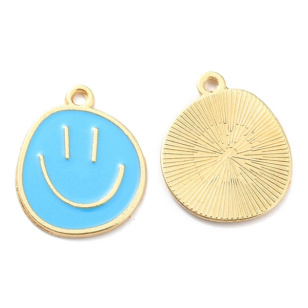 PandaHall Alloy Enamel Pendants, Golden, Flat Round with Smiling Face Charm, Sky Blue, 24.5x20x1.5mm, Hole: 2mm Alloy+Enamel Flat Round
PandaHall Alloy Enamel Pendants, Golden, Flat Round with Smiling Face Charm, Sky Blue, 24.5x20x1.5mm, Hole: 2mm Alloy+Enamel Flat Round