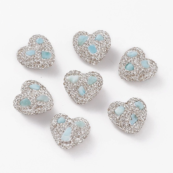 PandaHall Handmade Polymer Clay Rhinestone Beads, with Larimar, Heart, Crystal, 18.9~19.8x20.2~20.6x9.9~10.2mm, Hole: 1mm Larimar Heart..., Clear
PandaHall Handmade Polymer Clay Rhinestone Beads, with Larimar, Heart, Crystal, 18.9~19.8x20.2~20.6x9.9~10.2mm, Hole: 1mm Larimar Heart..., Clear