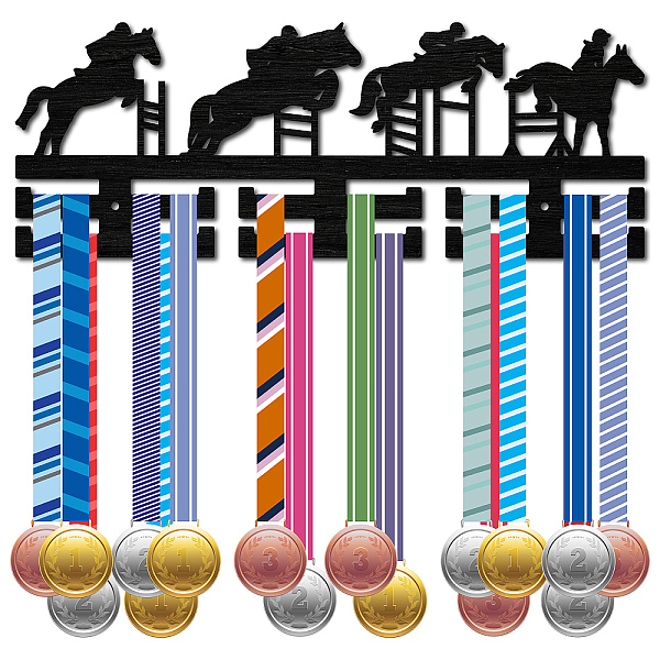 PandaHall Fashion Wood Medal Hanger Holder, 2 Line Display Wall Rack, with Screws & Anchor Plug, Equestrian, Sports, 150x400mm, Hole: 5mm..., Black
PandaHall Fashion Wood Medal Hanger Holder, 2 Line Display Wall Rack, with Screws & Anchor Plug, Equestrian, Sports, 150x400mm, Hole: 5mm..., Black