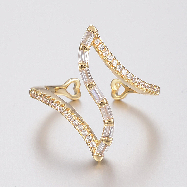 PandaHall Brass Micro Pave Cubic Zirconia Finger Rings, Cuff Rings, Open Rings, Size 7, Golden, 17mm Brass+Cubic Zirconia
PandaHall Brass Micro Pave Cubic Zirconia Finger Rings, Cuff Rings, Open Rings, Size 7, Golden, 17mm Brass+Cubic Zirconia