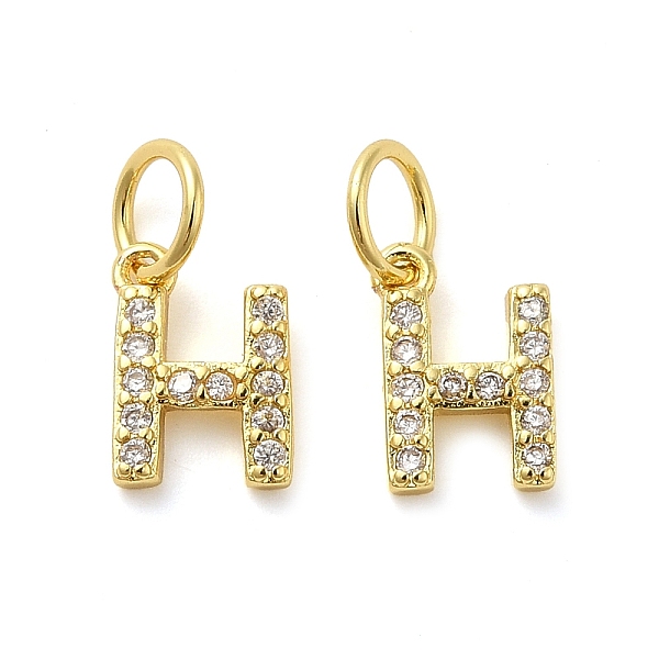 PandaHall Brass Micro Pave Cubic Zirconia Pendants, with Jump Ring, Letter H, 8.5x6x1.5mm, Hole: 3.6mm Brass+Cubic Zirconia Letter H Clear
PandaHall Brass Micro Pave Cubic Zirconia Pendants, with Jump Ring, Letter H, 8.5x6x1.5mm, Hole: 3.6mm Brass+Cubic Zirconia Letter H Clear