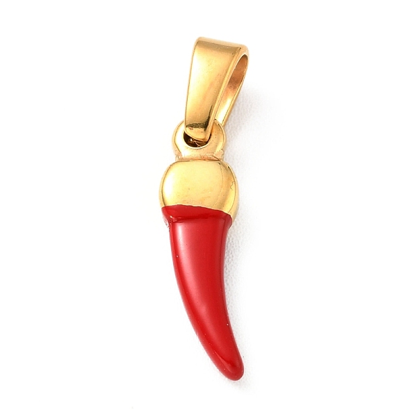 PandaHall Vacuum Plating 304 Stainless Steel Pendants, with Enamel, Horn, Golden, 16x4.5x2.5mm, Hole: 4.5x2.5mm Stainless Steel+Enamel Horn..., Red
PandaHall Vacuum Plating 304 Stainless Steel Pendants, with Enamel, Horn, Golden, 16x4.5x2.5mm, Hole: 4.5x2.5mm Stainless Steel+Enamel Horn..., Red