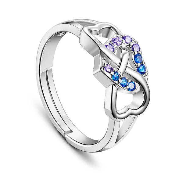 PandaHall SHEGRACE Perfect Design 925 Sterling Silver Finger Ring, Heart in Infinity with Half Violet AAA Cubic Zirconia and Half Blue AAA...
PandaHall SHEGRACE Perfect Design 925 Sterling Silver Finger Ring, Heart in Infinity with Half Violet AAA Cubic Zirconia and Half Blue AAA...