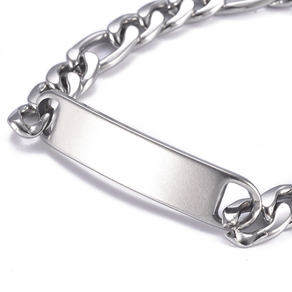 PandaHall 304 Stainless Steel Figaro Chain ID Bracelets, with Lobster Claw Clasps, Stainless Steel Color, 9 inch(23cm) 304 Stainless Steel
PandaHall 304 Stainless Steel Figaro Chain ID Bracelets, with Lobster Claw Clasps, Stainless Steel Color, 9 inch(23cm) 304 Stainless Steel