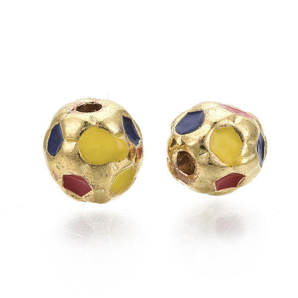 PandaHall Brass Beads, with Enamel, FootBall/Soccer Ball, Nickel Free, Real 18K Gold Plated, 7.5mm, Hole: 1.6mm Brass+Enamel Round
PandaHall Brass Beads, with Enamel, FootBall/Soccer Ball, Nickel Free, Real 18K Gold Plated, 7.5mm, Hole: 1.6mm Brass+Enamel Round