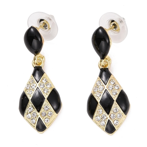 PandaHall Teardrop with Tartan Pattern Enamel Dangle Stud Earrings, Crystal Rhinestone Drop Earrings for Women, Light Gold, Black...
PandaHall Teardrop with Tartan Pattern Enamel Dangle Stud Earrings, Crystal Rhinestone Drop Earrings for Women, Light Gold, Black...