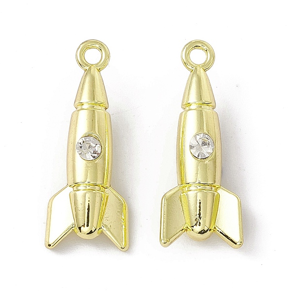 PandaHall Rack Plating Alloy Pendants, with Crystal Rhinestone, Cadmium Free & Lead Free, Rocket Shape, Light Gold, 23x9x6mm, Hole: 1.6mm..., Clear
PandaHall Rack Plating Alloy Pendants, with Crystal Rhinestone, Cadmium Free & Lead Free, Rocket Shape, Light Gold, 23x9x6mm, Hole: 1.6mm..., Clear