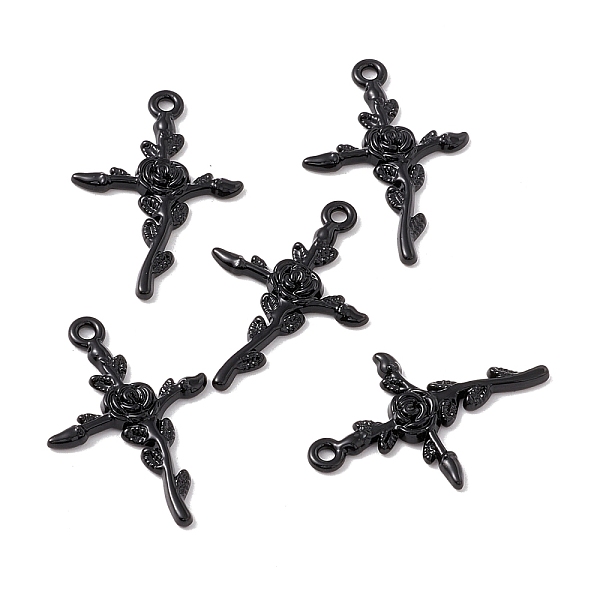 PandaHall Halloween Alloy Enamel Pendants, Cross with Flower, Electrophoresis Black, 34x23x3mm, Hole: 2mm Alloy+Enamel Cross
PandaHall Halloween Alloy Enamel Pendants, Cross with Flower, Electrophoresis Black, 34x23x3mm, Hole: 2mm Alloy+Enamel Cross