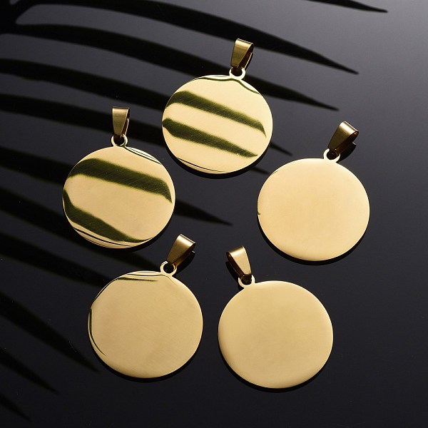 PandaHall 304 Stainless Steel Pendants, Manual Polishing, Blank Stamping Tags, Flat Round, Golden, 34x30x1.8mm 304 Stainless Steel Flat...
PandaHall 304 Stainless Steel Pendants, Manual Polishing, Blank Stamping Tags, Flat Round, Golden, 34x30x1.8mm 304 Stainless Steel Flat...