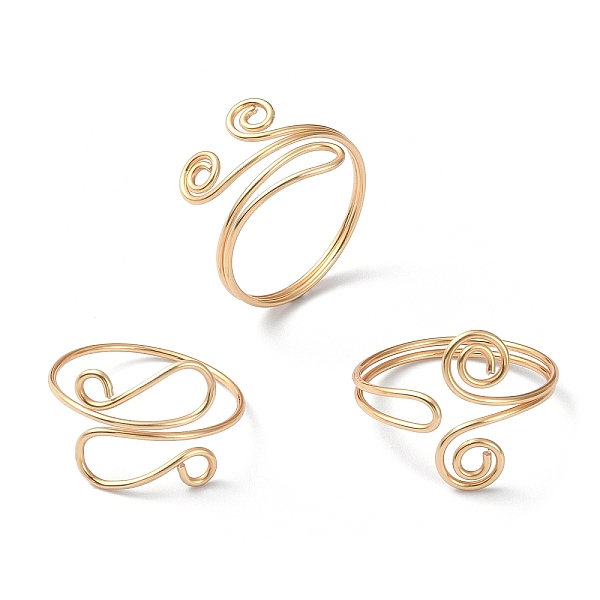 PandaHall 3Pcs 3 Style Vortex Cuff Rings Set, Copper Wire Wrapped Rings, Golden, US Size 9 3/4(19.5mm), 1Pc/style Copper
PandaHall 3Pcs 3 Style Vortex Cuff Rings Set, Copper Wire Wrapped Rings, Golden, US Size 9 3/4(19.5mm), 1Pc/style Copper