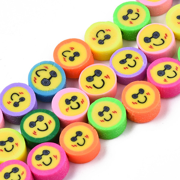 PandaHall Handmade Polymer Clay Beads Strands, Flat Round with Smiling Face, Mixed Color, 9.5x4.5mm, Hole: 1.6mm, about 39~40pcs/strand..., Multicolor
PandaHall Handmade Polymer Clay Beads Strands, Flat Round with Smiling Face, Mixed Color, 9.5x4.5mm, Hole: 1.6mm, about 39~40pcs/strand..., Multicolor