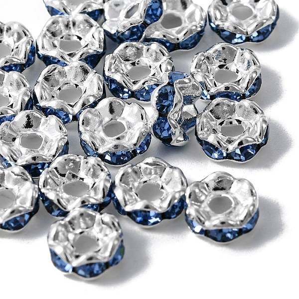 PandaHall Brass Rhinestone Spacer Beads, Grade A, Wavy Edge, Rondelle, Silver, Sapphire, 6x3mm, Hole: 1mm Brass+Rhinestone Rondelle Blue
PandaHall Brass Rhinestone Spacer Beads, Grade A, Wavy Edge, Rondelle, Silver, Sapphire, 6x3mm, Hole: 1mm Brass+Rhinestone Rondelle Blue