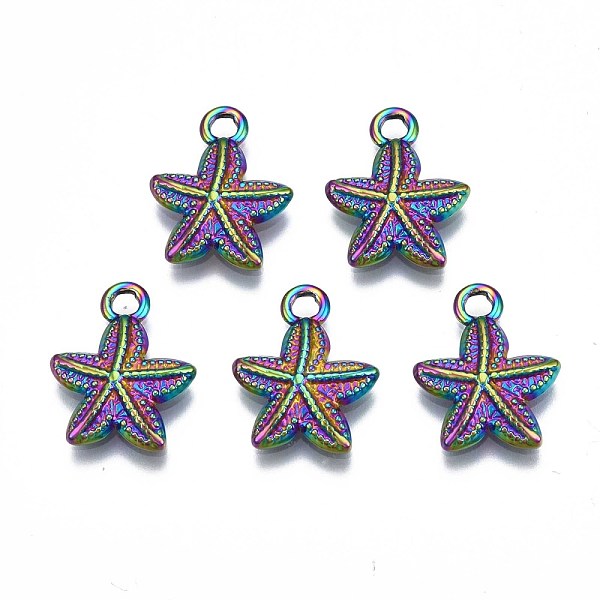 PandaHall 304 Stainless Steel Charms, Cadmium Free & Nickel Free & Lead Free, Starfish, Rainbow Color, 15.5x12.5x2.5mm, Hole: 2mm 304...
PandaHall 304 Stainless Steel Charms, Cadmium Free & Nickel Free & Lead Free, Starfish, Rainbow Color, 15.5x12.5x2.5mm, Hole: 2mm 304...