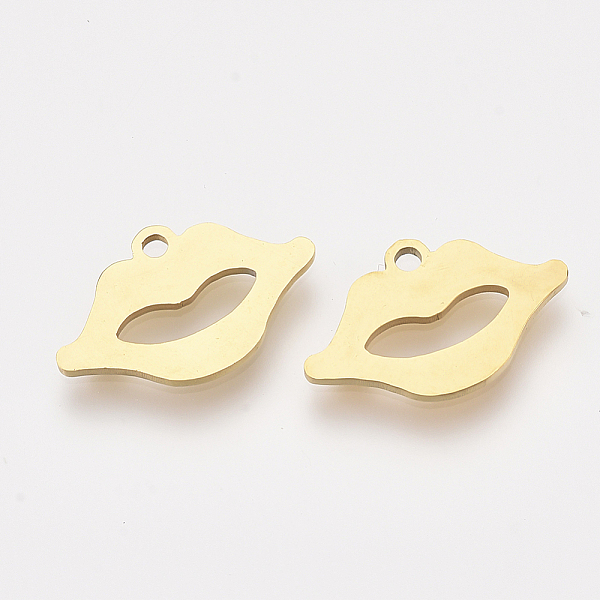 PandaHall 201 Stainless Steel Charms, Laser Cut Pendants, Lip, Golden, 10x16.5x1mm, Hole: 1.2mm 201 Stainless Steel Lip
PandaHall 201 Stainless Steel Charms, Laser Cut Pendants, Lip, Golden, 10x16.5x1mm, Hole: 1.2mm 201 Stainless Steel Lip