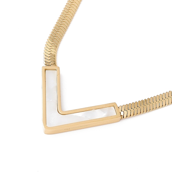 PandaHall Synthetic Shell Initial Letter V Pendant Necklace, Gold Plated 304 Stainless Steel Jewelry for Women, White, 15.91 inch(40.4cm)...
PandaHall Synthetic Shell Initial Letter V Pendant Necklace, Gold Plated 304 Stainless Steel Jewelry for Women, White, 15.91 inch(40.4cm)...