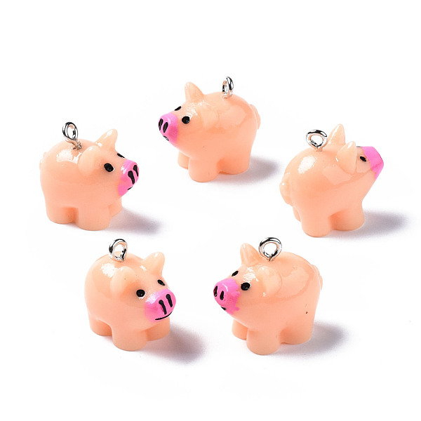 PandaHall Opaque Resin Pendants, with Platinum Tone Iron Loop, 3D Pig, Light Salmon, 18~19x19x12mm, Hole: 2mm Iron+Resin Pig
PandaHall Opaque Resin Pendants, with Platinum Tone Iron Loop, 3D Pig, Light Salmon, 18~19x19x12mm, Hole: 2mm Iron+Resin Pig