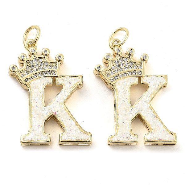 PandaHall Brass Micro Pave Clear Cubic Zirconia Pendants, with Synthetic Opal, Real 18K Gold Plated, with Jump Ring, Letter K...
PandaHall Brass Micro Pave Clear Cubic Zirconia Pendants, with Synthetic Opal, Real 18K Gold Plated, with Jump Ring, Letter K...