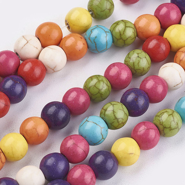 PandaHall 1 Strand Synthetic Turquoise Round Beads Strands, Dyed, Mixed Color, 8mm, Hole: 1mm, about 50pcs/strand, 15.9 inch, 29strands/kg..., Multicolor
PandaHall 1 Strand Synthetic Turquoise Round Beads Strands, Dyed, Mixed Color, 8mm, Hole: 1mm, about 50pcs/strand, 15.9 inch, 29strands/kg..., Multicolor