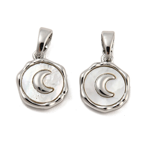 PandaHall Brass Pave Shell Charms, Flat Round with Moon Charm, Platinum, 12x10x2.5mm, Hole: 4.8x2.7mm Shell Flat Round
PandaHall Brass Pave Shell Charms, Flat Round with Moon Charm, Platinum, 12x10x2.5mm, Hole: 4.8x2.7mm Shell Flat Round