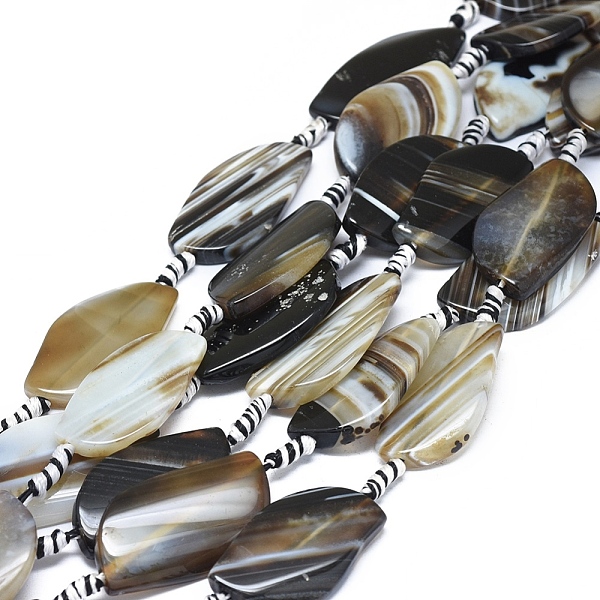 PandaHall Natural Banded Agate/Striped Agate Beads Strands, Dyed & Heated, Twist, Dark Khaki, 35~37x24~26x6~8mm, Hole: 2.5mm, about..., Yellow
PandaHall Natural Banded Agate/Striped Agate Beads Strands, Dyed & Heated, Twist, Dark Khaki, 35~37x24~26x6~8mm, Hole: 2.5mm, about..., Yellow