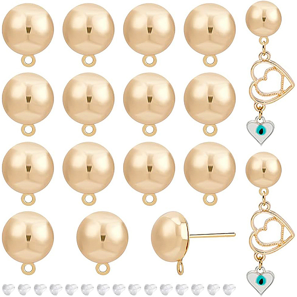 PandaHall BENECREAT 20Pcs Brass Half Round Stud Earring Findings, with Horizontal Loop and 50Pcs Plastic Ear Nuts, Real 18K Gold Plated...
PandaHall BENECREAT 20Pcs Brass Half Round Stud Earring Findings, with Horizontal Loop and 50Pcs Plastic Ear Nuts, Real 18K Gold Plated...