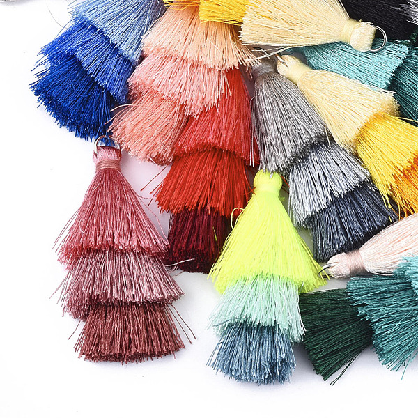 PandaHall Polyester Tassel Big Pendant Decorations, with Iron Findings, Platinum, Mixed Color, 55~63x18~25mm, Hole: 6mm Polyester Multicolor
PandaHall Polyester Tassel Big Pendant Decorations, with Iron Findings, Platinum, Mixed Color, 55~63x18~25mm, Hole: 6mm Polyester Multicolor