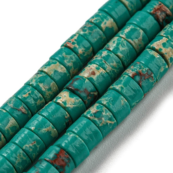 PandaHall Synthetic Imperial Jasper Dyed Beads Strands, Disc, Heishi Beads, Light Sea Green, 4~4.5x2~3mm, Hole: 0.7mm, about...
PandaHall Synthetic Imperial Jasper Dyed Beads Strands, Disc, Heishi Beads, Light Sea Green, 4~4.5x2~3mm, Hole: 0.7mm, about...