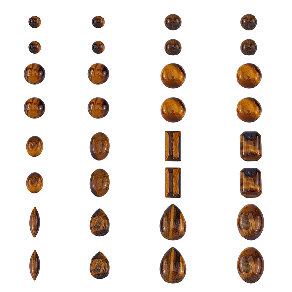 PandaHall SUPERFINDINGS 32Pcs 12 Styles Natural Tiger Eye Cabochons, Half Round & Horse Eye & Rectangle, Mixed Shapes, 6~18x6~13x3~5mm Tiger...
PandaHall SUPERFINDINGS 32Pcs 12 Styles Natural Tiger Eye Cabochons, Half Round & Horse Eye & Rectangle, Mixed Shapes, 6~18x6~13x3~5mm Tiger...