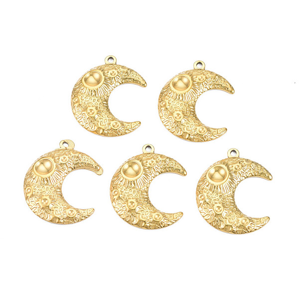 PandaHall Ion Plating(IP) 201 Stainless Steel Pendant Cabochon Settings, Moon, Nickel Free, Real 18K Gold Plated, Tray: 5~12mm, 30x25x3.5mm...
PandaHall Ion Plating(IP) 201 Stainless Steel Pendant Cabochon Settings, Moon, Nickel Free, Real 18K Gold Plated, Tray: 5~12mm, 30x25x3.5mm...