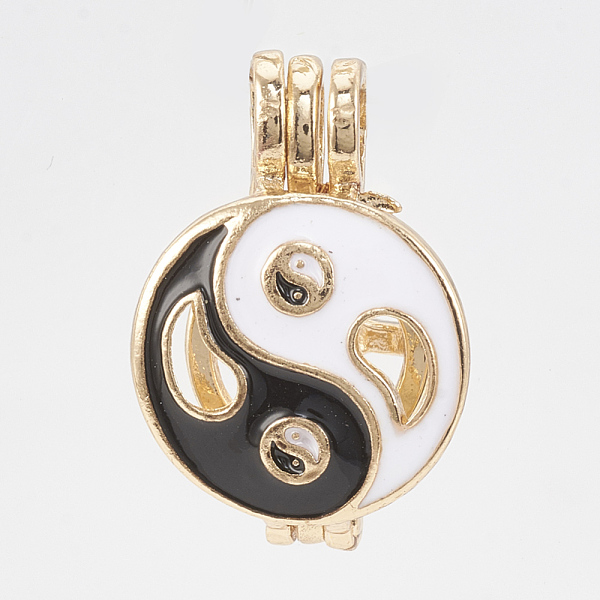 PandaHall Feng Shui Alloy Enamel Diffuser Locket Pendants, Cage Pendants, Flat Round with YinYang, Black & White, Golden, 22.5x15x10mm, Hole...
PandaHall Feng Shui Alloy Enamel Diffuser Locket Pendants, Cage Pendants, Flat Round with YinYang, Black & White, Golden, 22.5x15x10mm, Hole...